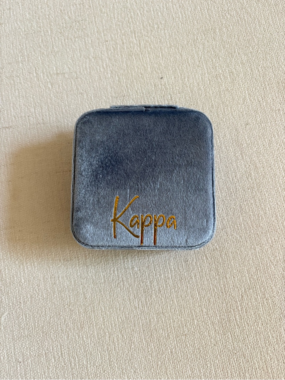 Kappa Velvet Jewelry Case in Blue with Gold Logo